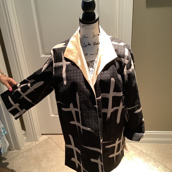 Grace Chang New York Asian Style Black & Gold 3xl Polyester Evening Jacket - Picture 1 of 2